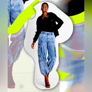 Future Collective x Kahlana Bartfield Brown Acid Wash Jeans Size 16